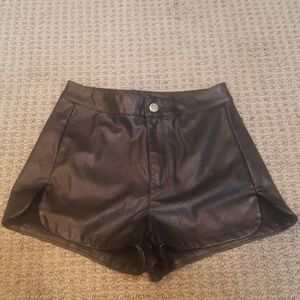 Leather shorts